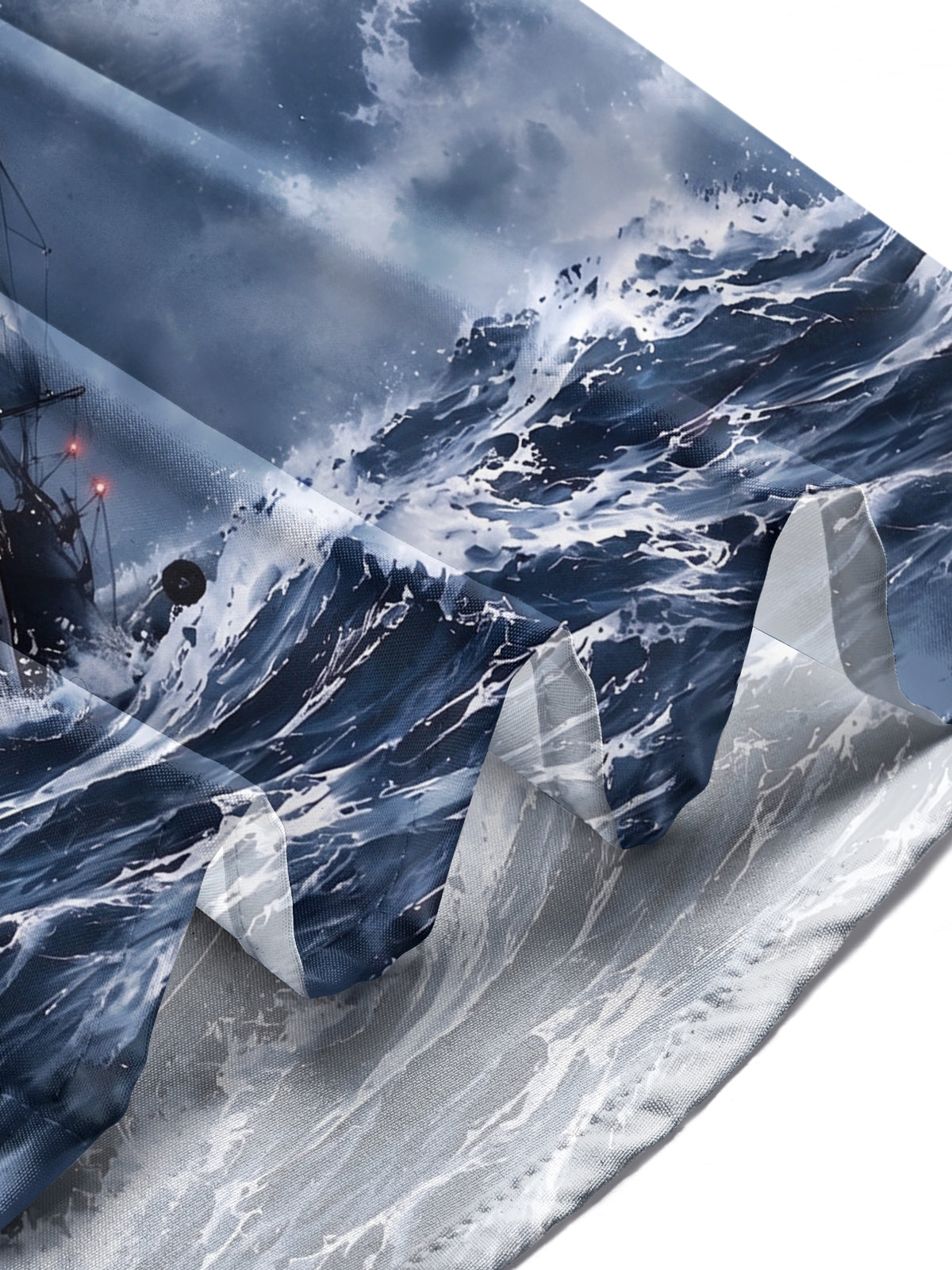 Adaychic Men's Vintage Style Sailing Ship Print Long Sleeve Shirt with Chest Pocket