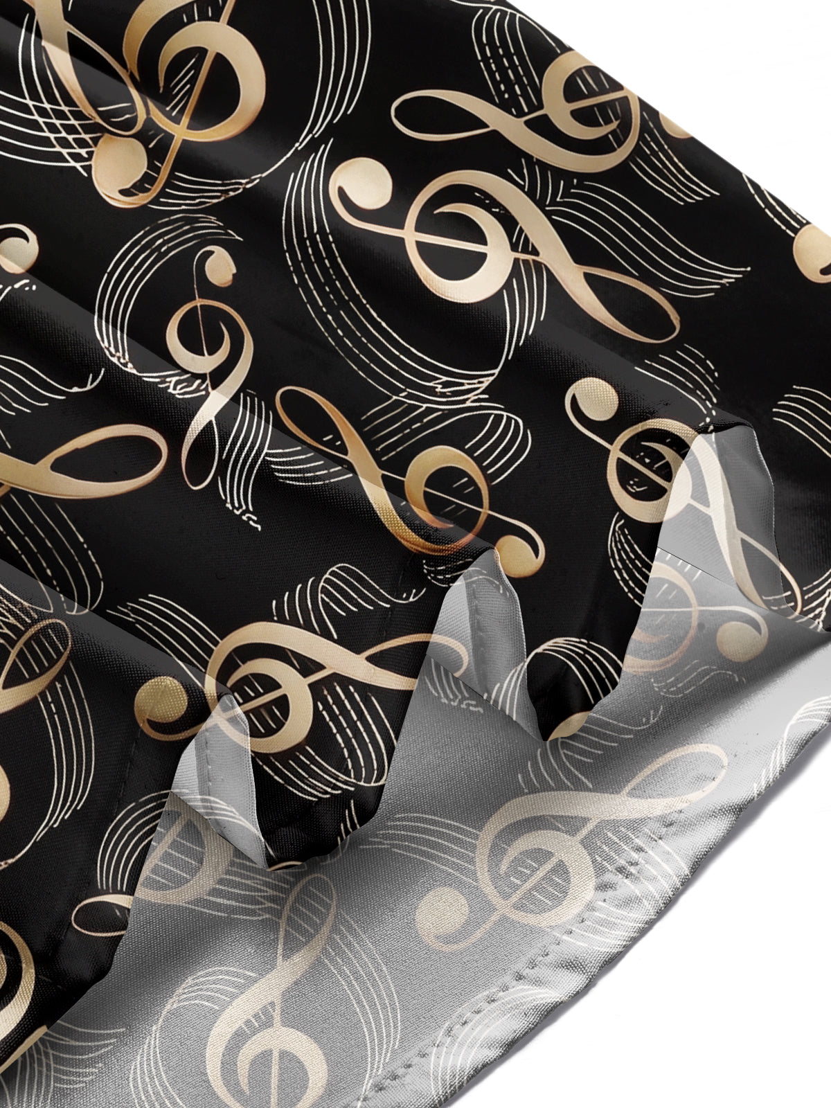 Adaychic Men's Printed Musical Notes Pattern Long Sleeve Shirt with Chest Pocket
