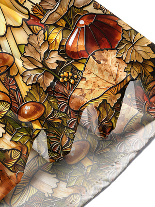 Adaychic Men's Printed Mushroom Forest Print Long Sleeve Shirt with Chest Pocket