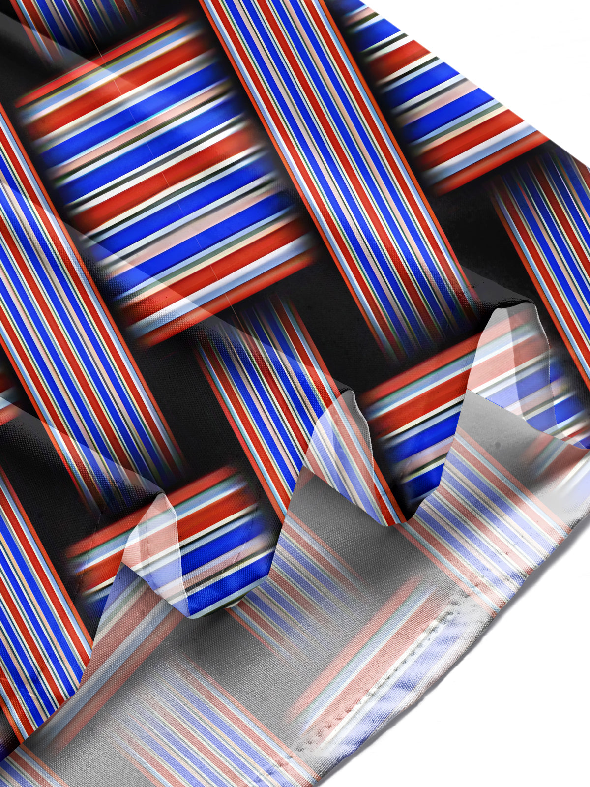 Adaychic Men's Striped Geometric Weave Stripes Print Long Sleeve Shirt with Chest Pocket