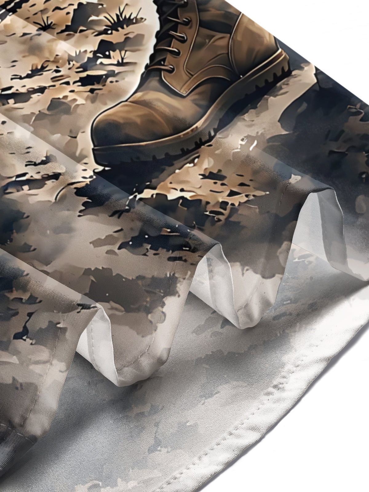 Adaychic Men's Soldiers Walking And Combat Boots Print Long Sleeve Shirt with Chest Pocket