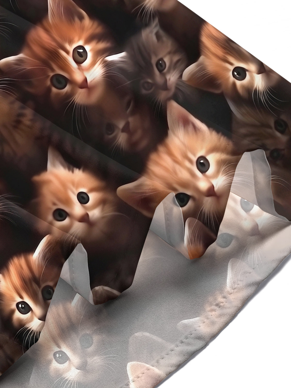 Adaychic Men's Vintage Style Kitten Faces Print Cat Print Short Sleeve Shirt with Chest Pocket