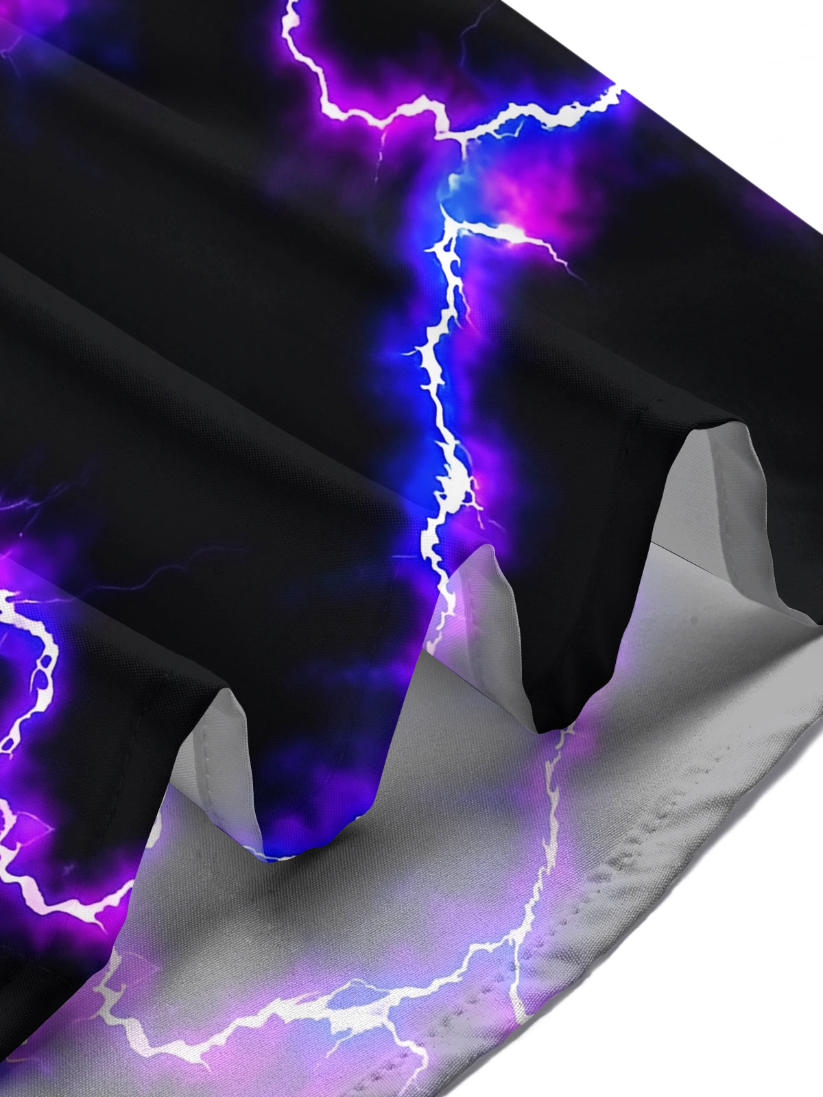 Adaychic Men's Abstract Purple Lightning Bolt Print Short Sleeve Shirt with Chest Pocket