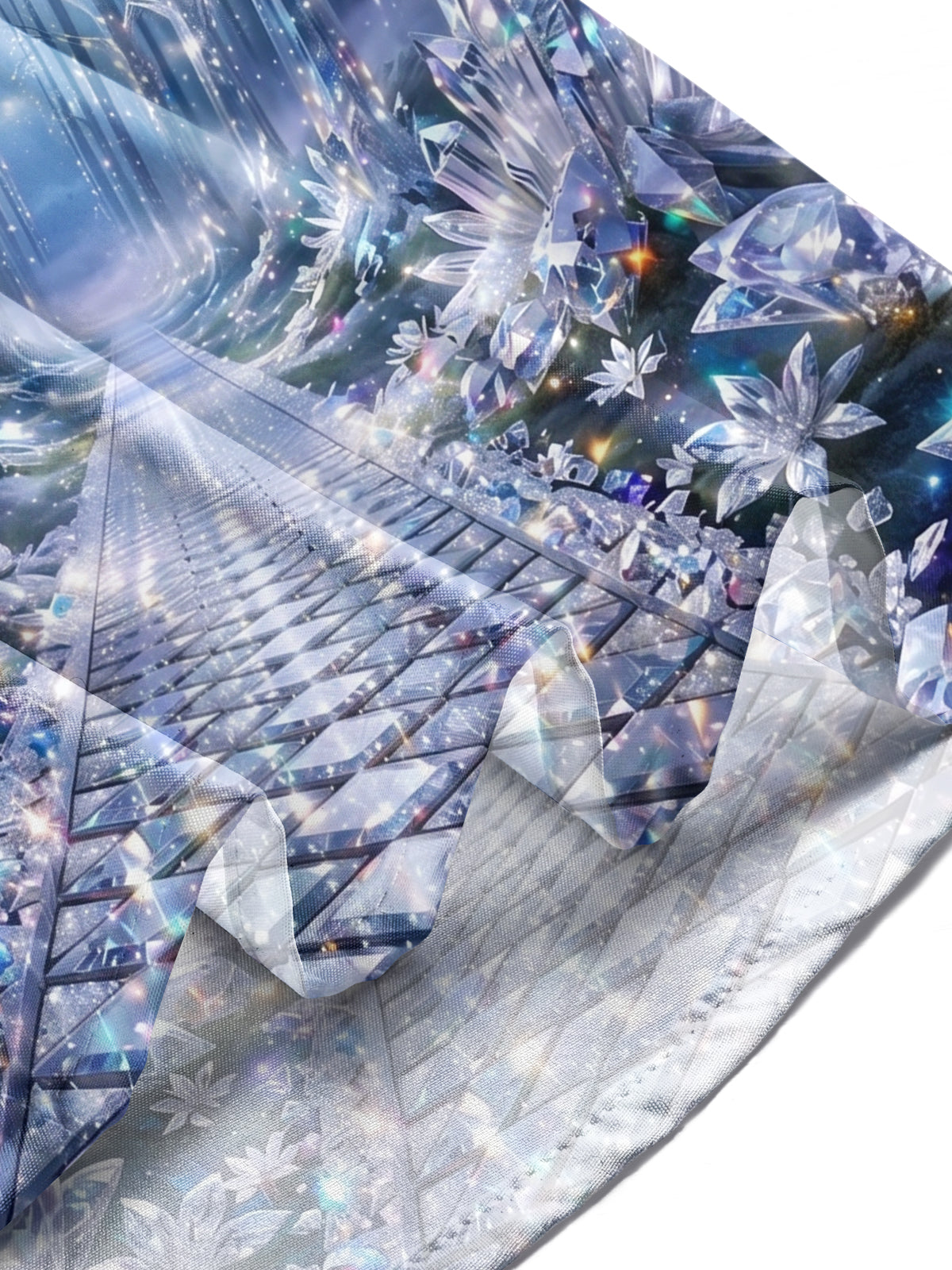 Adaychic Men's Printed Crystal Forest Path Print Long Sleeve Shirt with Chest Pocket
