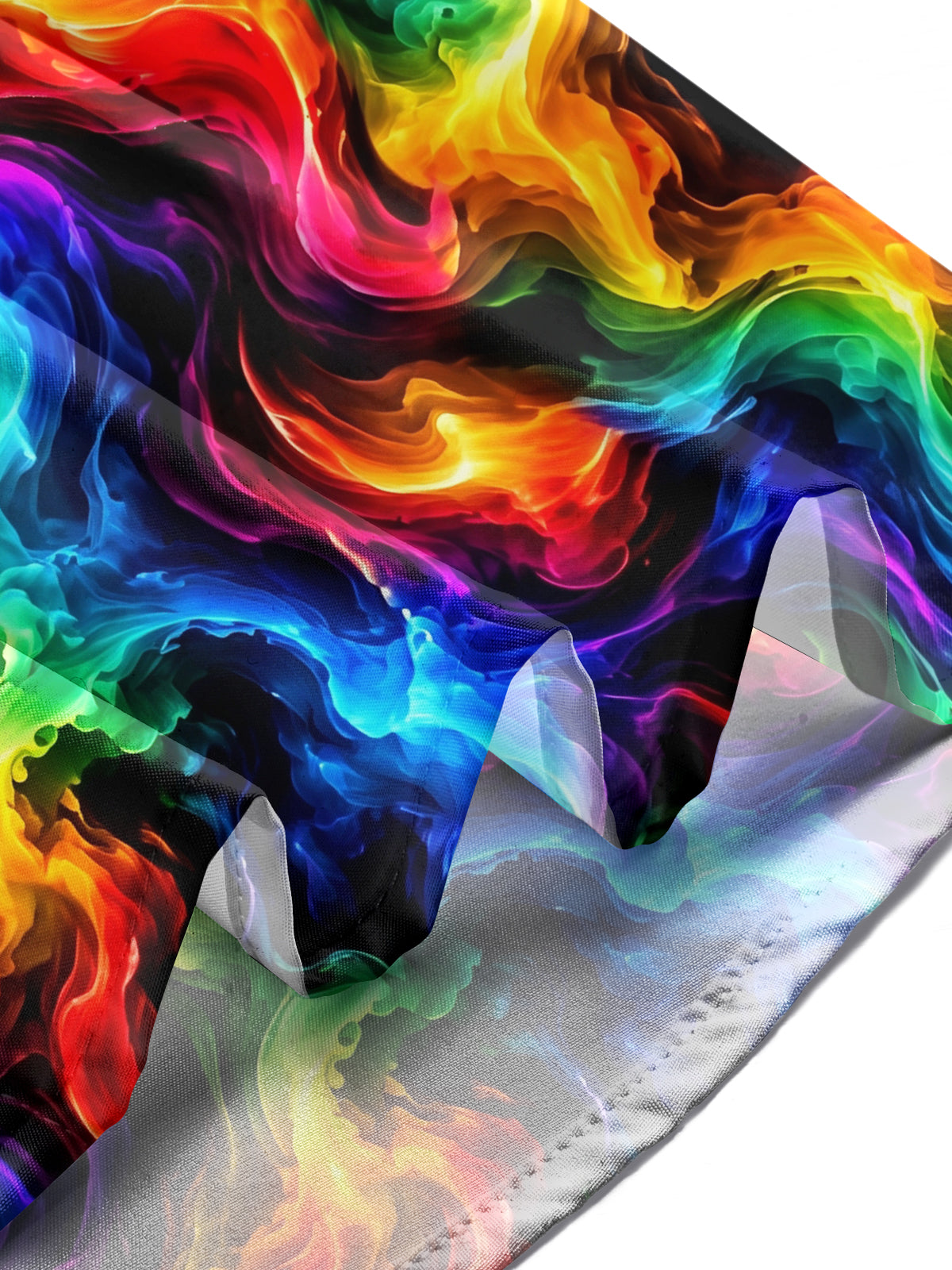 Adaychic Men's Tie Dye Neon Abstract Swirls Print Long Sleeve Shirt with Chest Pocket