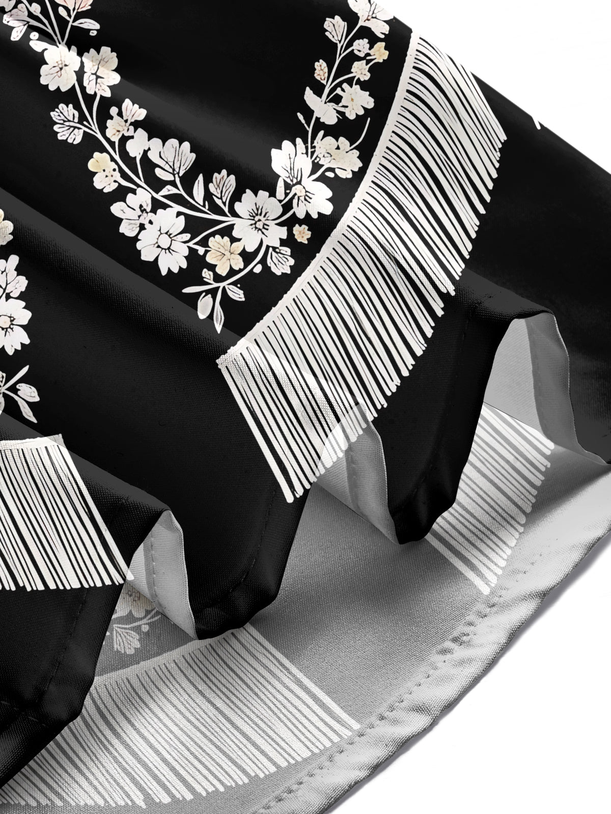 Adaychic Men's Floral Western Floral Embroidery Print Long Sleeve Shirt with Chest Pocket