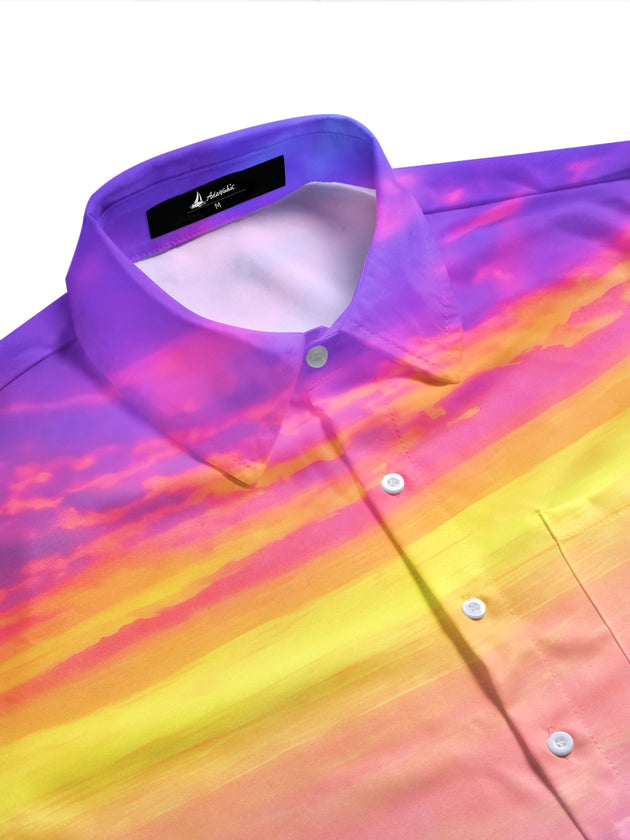 Hawaiian Coconut Tree Men's Pocket Short Sleeve Shirts