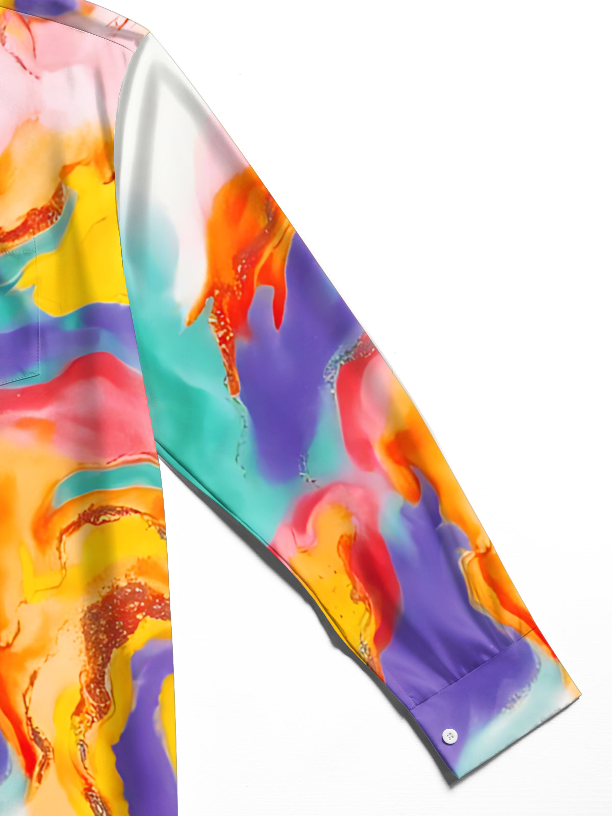 Adaychic Men's Printed Abstract Gradient Print Long Sleeve Shirt with Chest Pocket