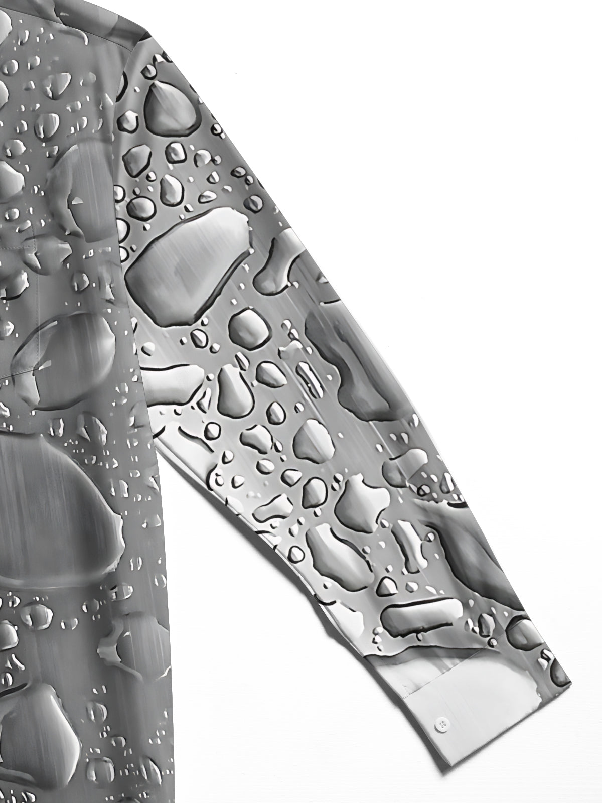 Adaychic Men's 3D Water Drop Pattern 3D Water Droplets Print Long Sleeve Shirt with Chest Pocket