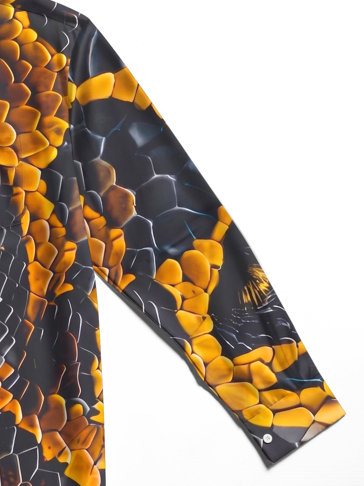 Adaychic Men's Printed Snake Scale Texture Print Long Sleeve Shirt with Chest Pocket