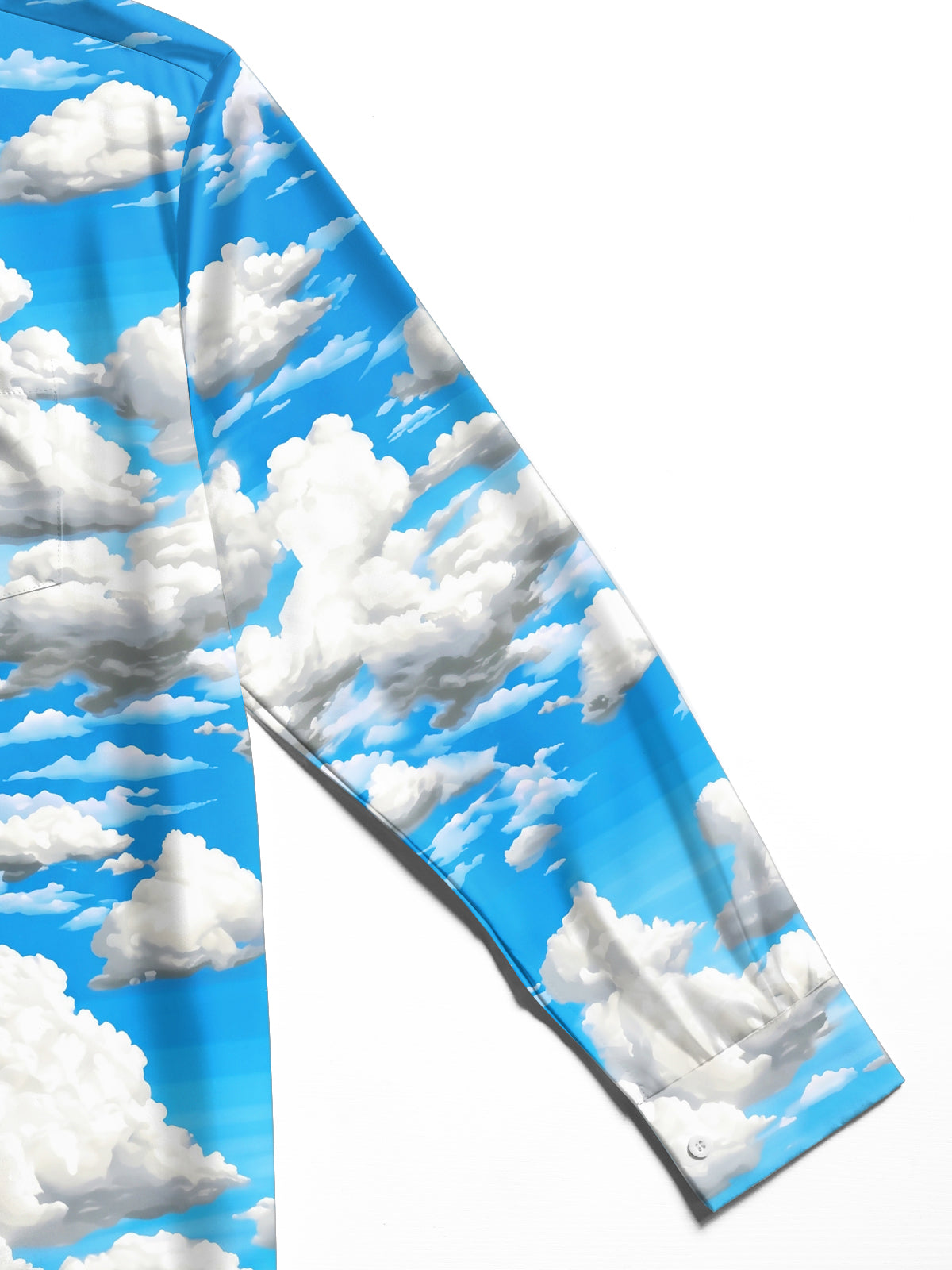 Adaychic Men's Hawaiian Cloudy Sky Print Long Sleeve Shirt with Chest Pocket