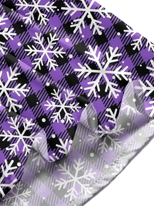 Adaychic Men's Printed Snowflake Pattern Long Sleeve Shirt with Chest Pocket
