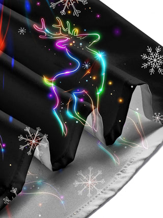 Adaychic Men's Graphic Neon Christmas Bell Print Long Sleeve Shirt with Chest Pocket
