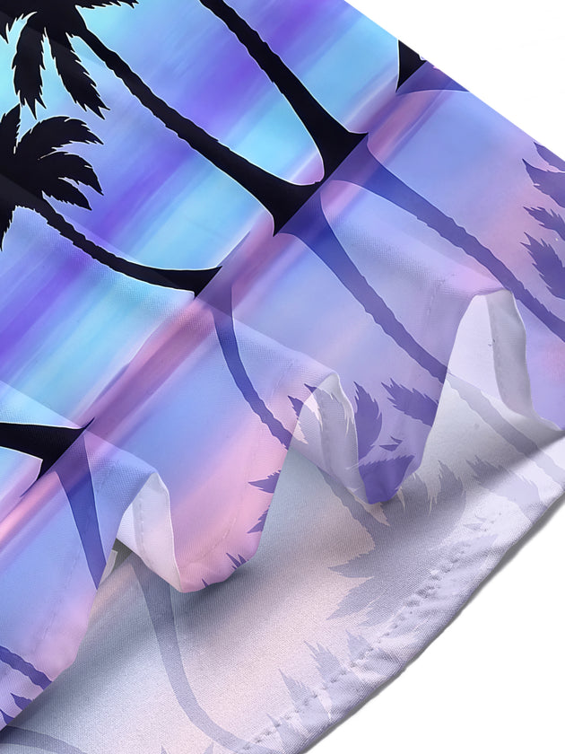 Hawaiian Coconut Tree Men's Pocket Short Sleeve Shirts