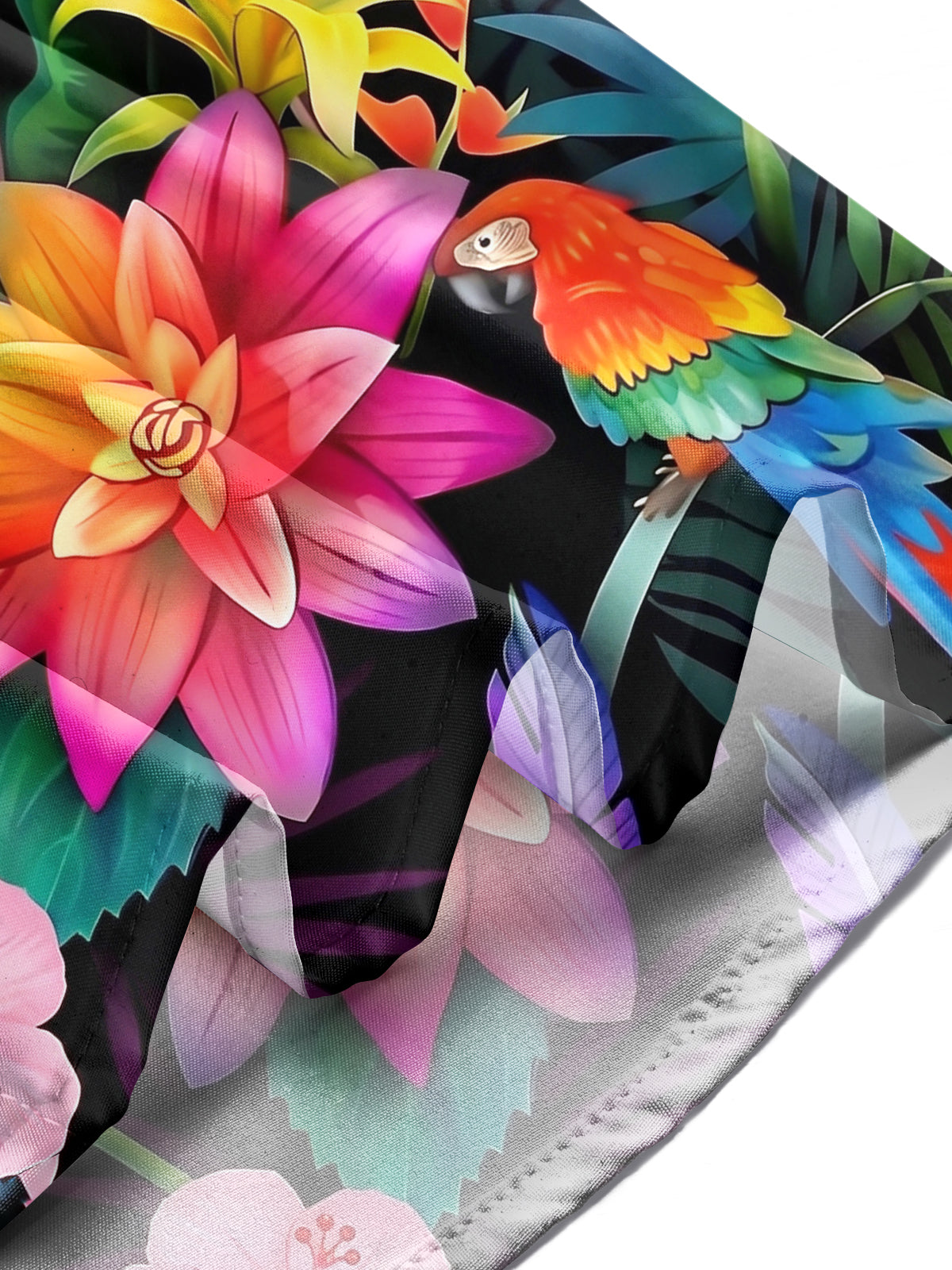 Adaychic Men's Hawaiian Flamingo Print Tropical Flowers Print Long Sleeve Shirt with Chest Pocket