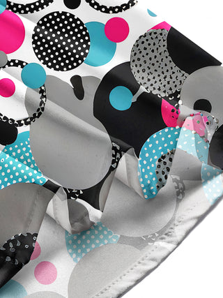 Adaychic Men's Patterned Colorful Polka Dot Circles Print Long Sleeve Shirt with Chest Pocket