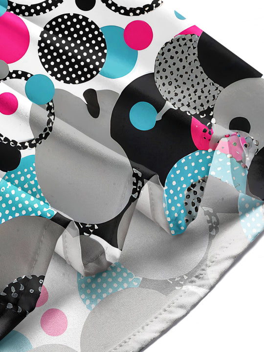 Adaychic Men's Patterned Colorful Polka Dot Circles Print Long Sleeve Shirt with Chest Pocket