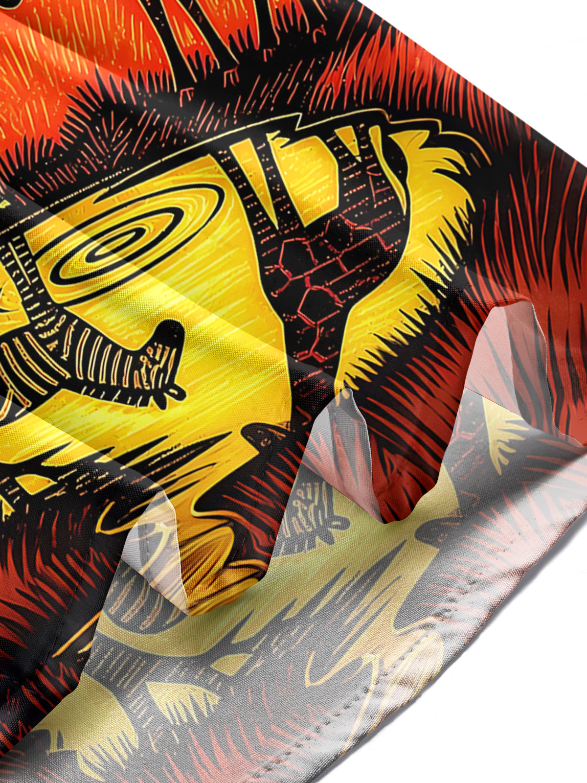 Adaychic Men's Hawaiian African Safari Sunset Print Long Sleeve Shirt with Chest Pocket