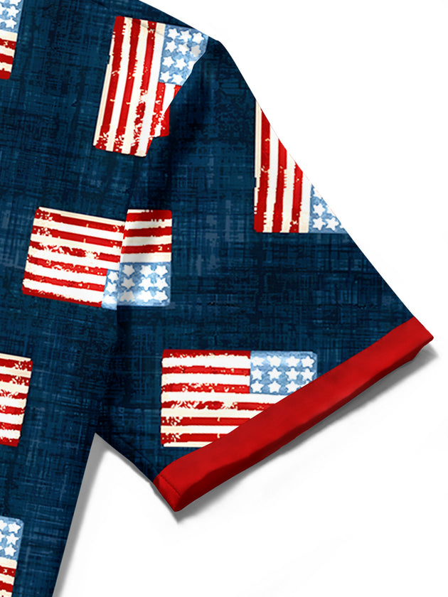 American Flag Men's Pocket Short Sleeve Shirts