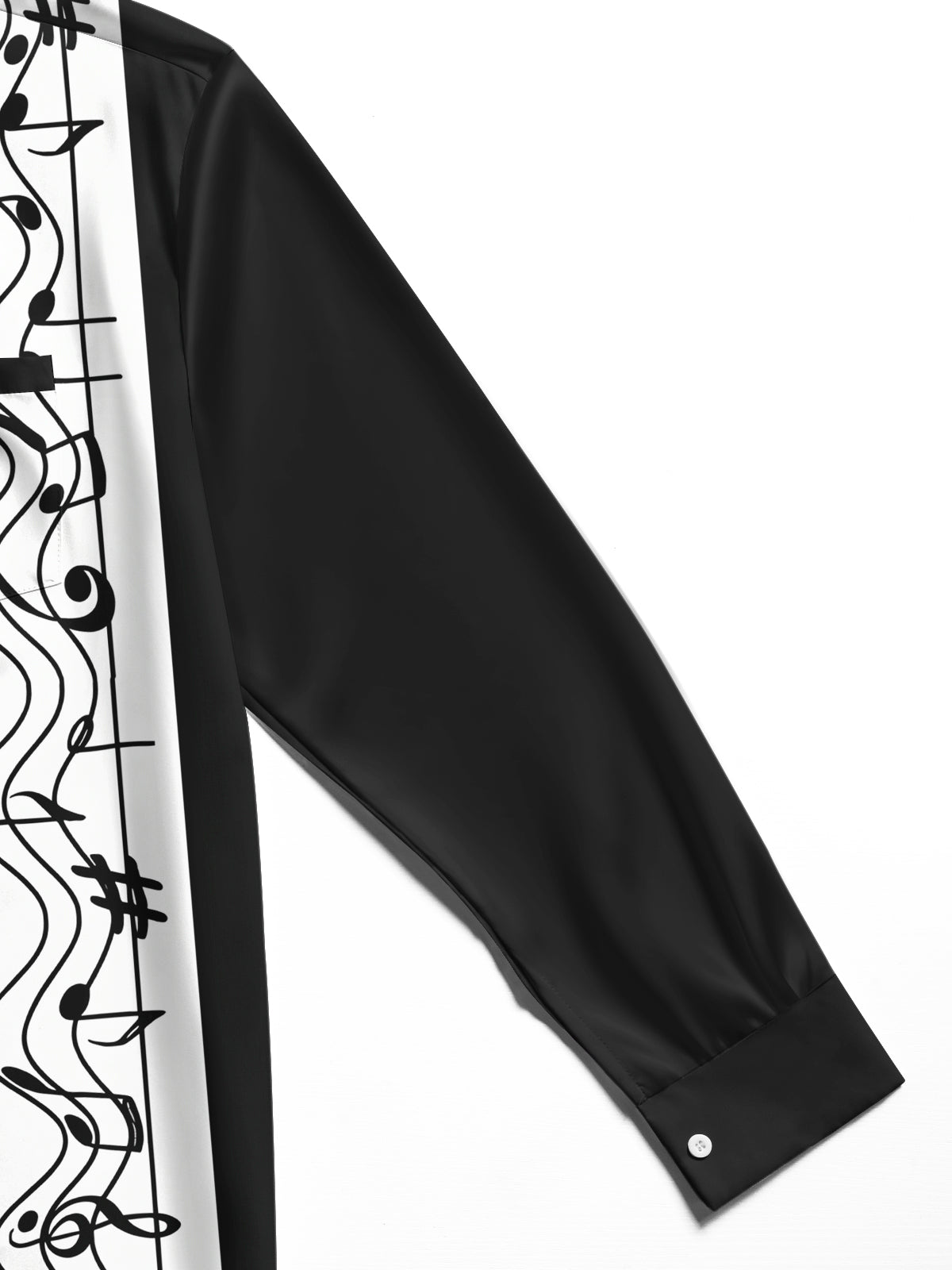 Adaychic Men's Graphic Musical Notes Print Long Sleeve Shirt with Chest Pocket