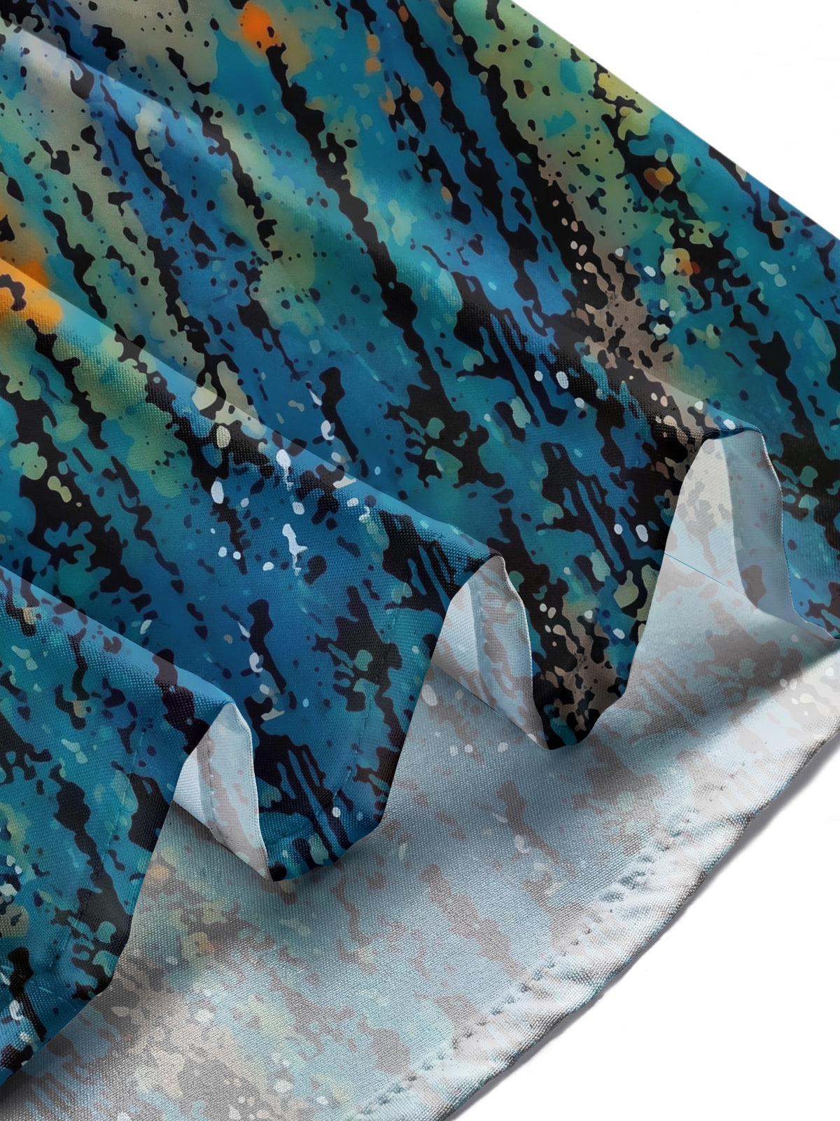 Adaychic Men's Printed Gradient Ink Splash Print Long Sleeve Shirt with Chest Pocket