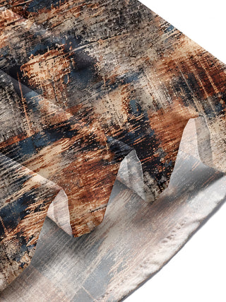 Adaychic Men's Vintage Style Abstract Textured Print Long Sleeve Shirt with Chest Pocket