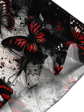 Adaychic Men's Graphic Butterfly Print Short Sleeve Shirt with Chest Pocket