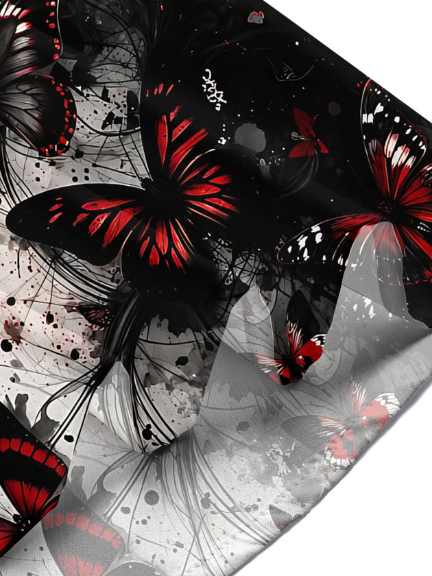 Adaychic Men's Graphic Butterfly Print Short Sleeve Shirt with Chest Pocket