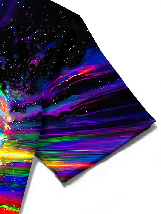 men's printed shirt close-up short sleeve
