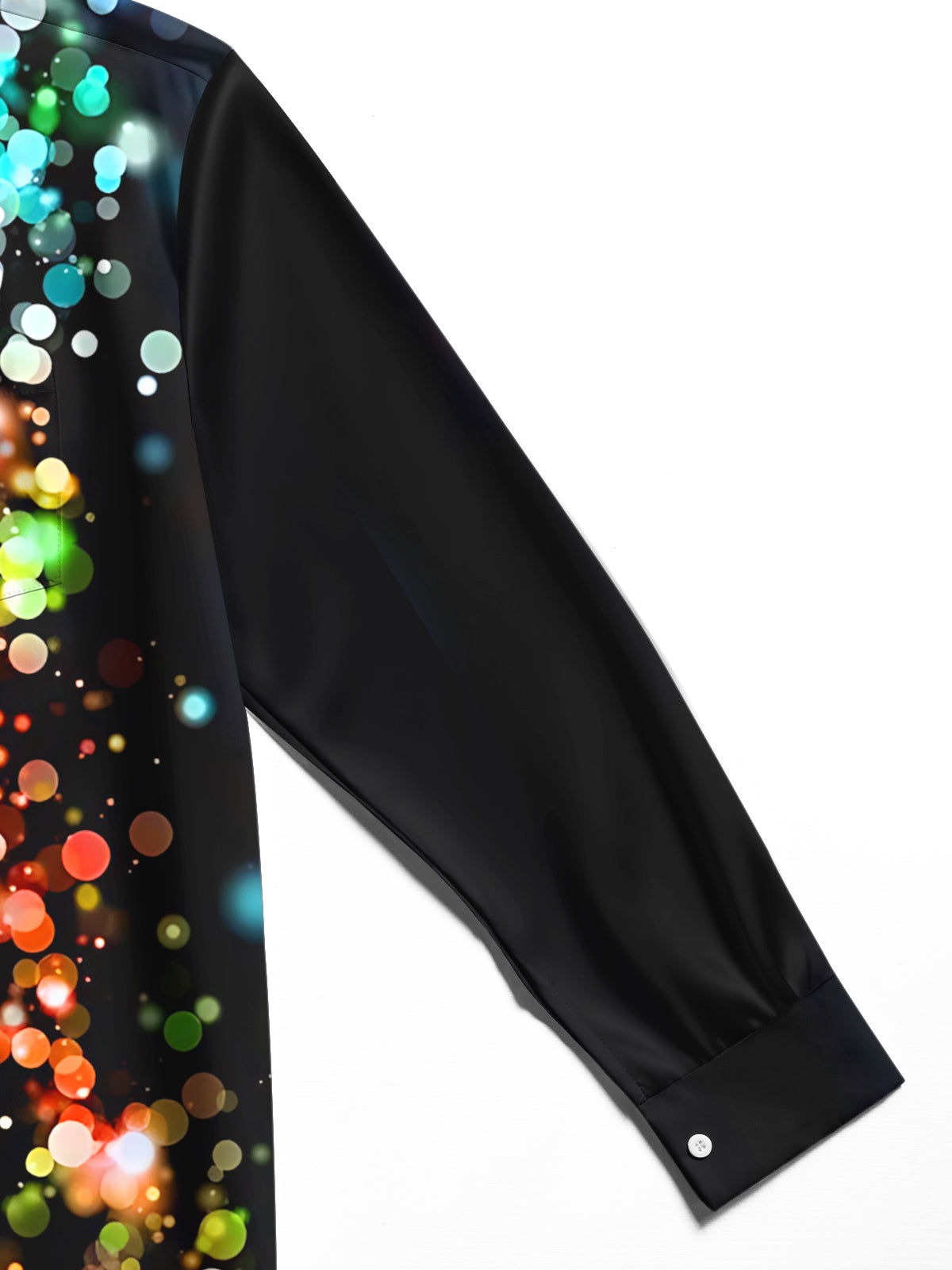 Adaychic Men's Printed Colorful Bokeh Light Spots Print Long Sleeve Shirt with Chest Pocket