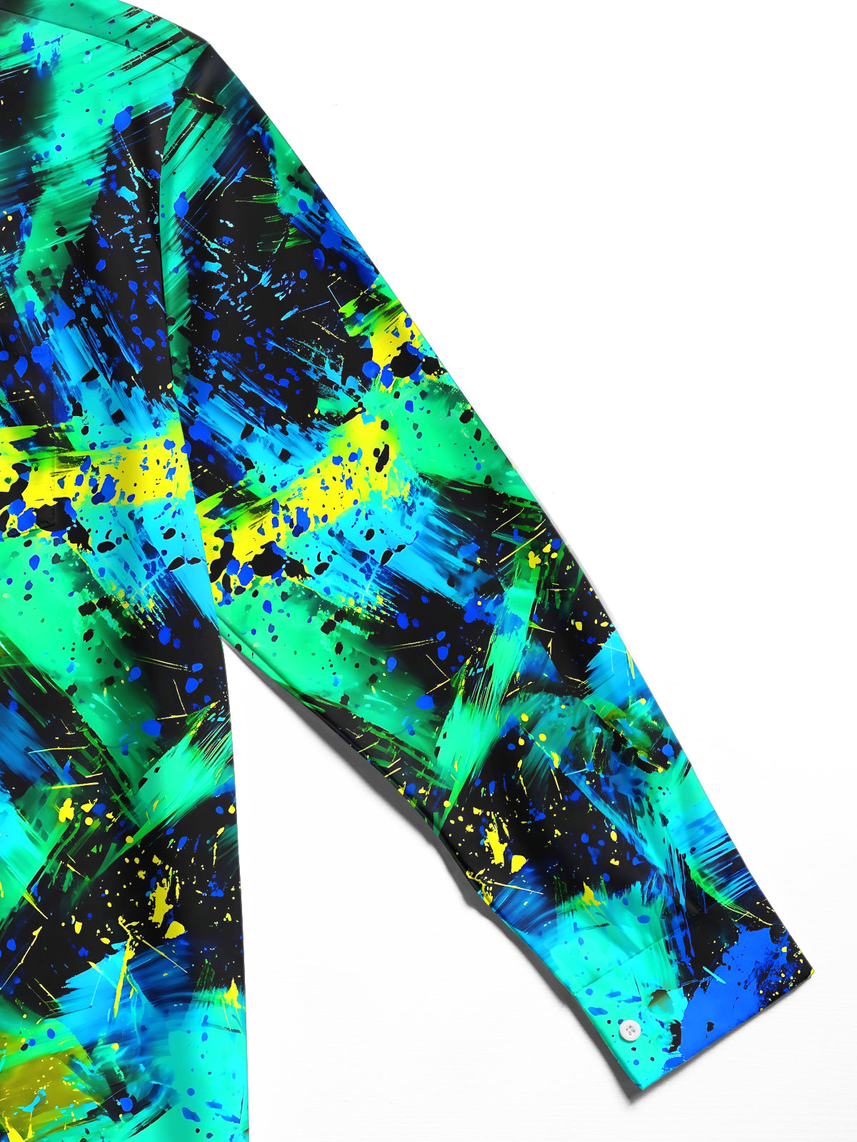 Adaychic Men's Tie Dye Abstract Paint Splatter Print Long Sleeve Shirt with Chest Pocket