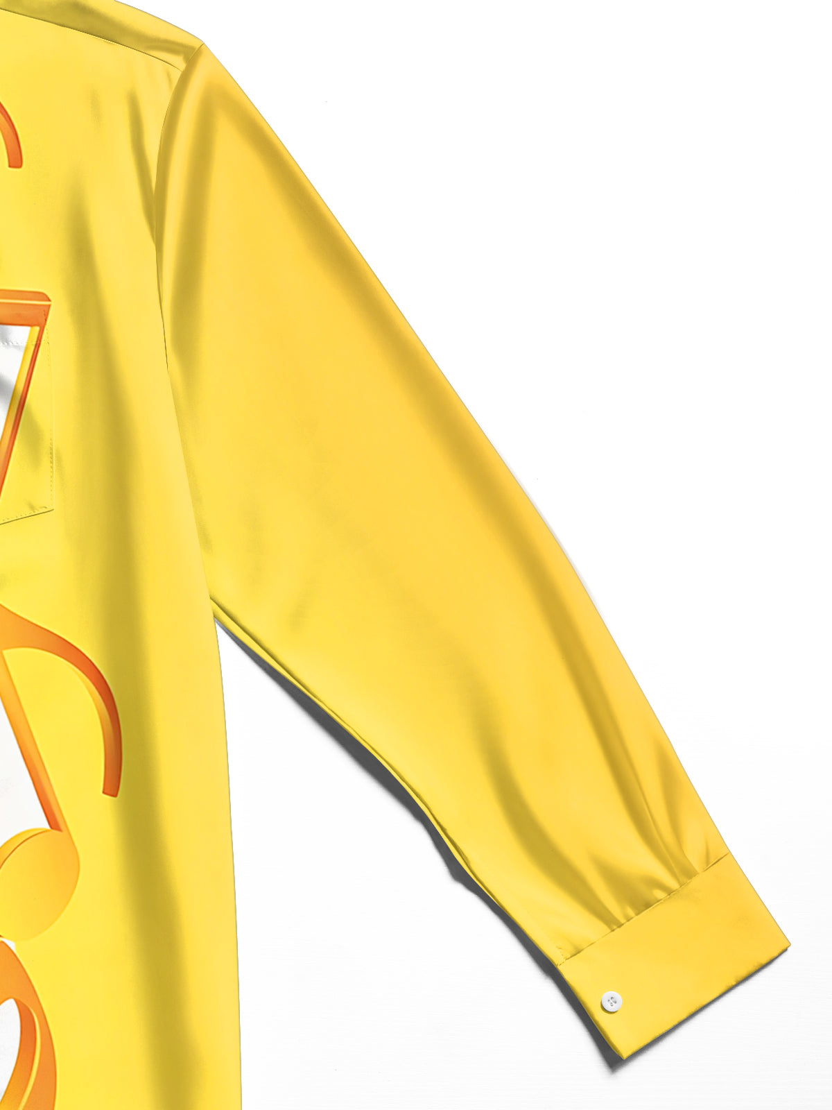 Adaychic Men's Graphic Musical Notes Print Treble Clef Print Long Sleeve Shirt with Chest Pocket