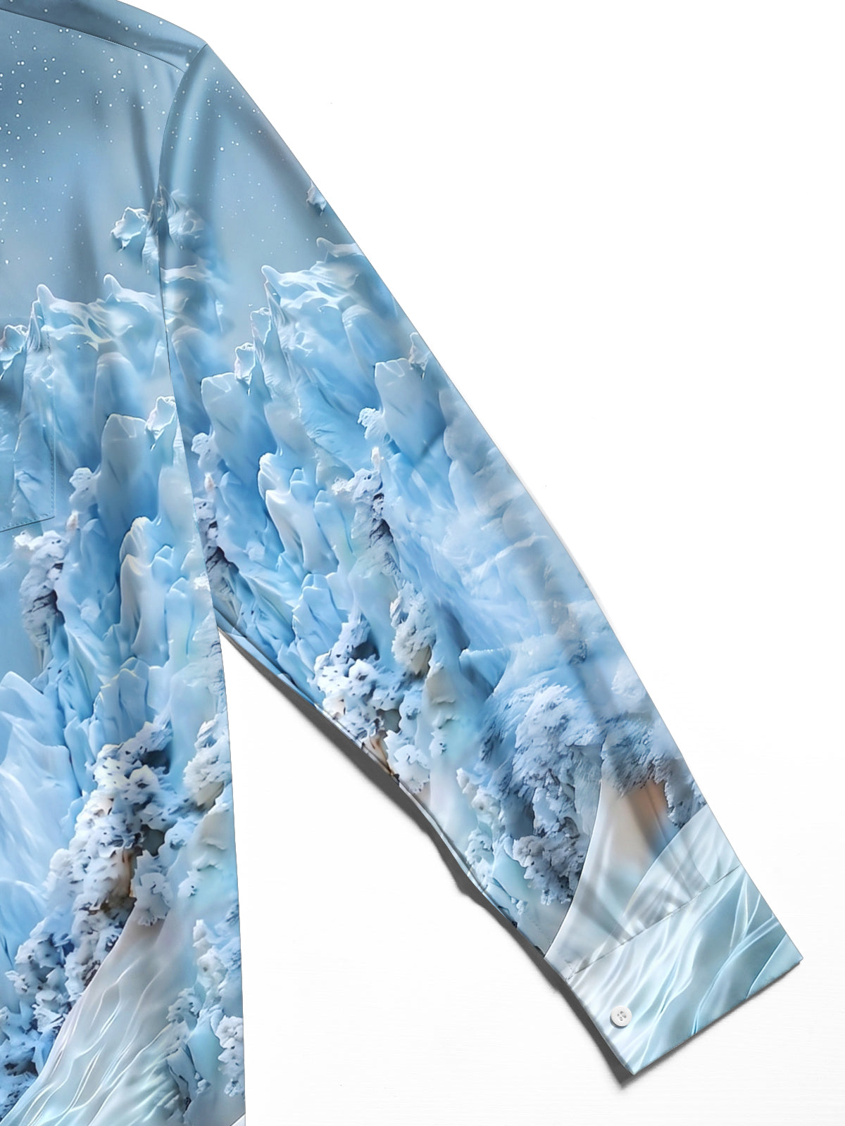 Adaychic Men's Printed Mountain Landscape Print Long Sleeve Shirt with Chest Pocket