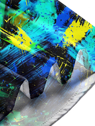 Adaychic Men's Tie Dye Abstract Paint Splatter Print Long Sleeve Shirt with Chest Pocket
