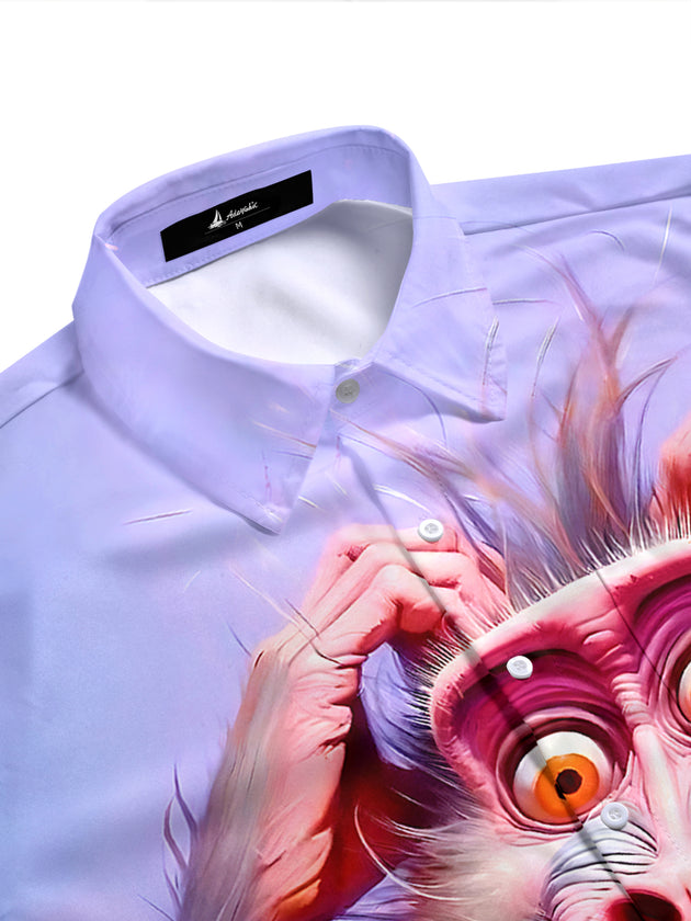 Funny Monkey Men's Pocket Short Sleeve Shirts