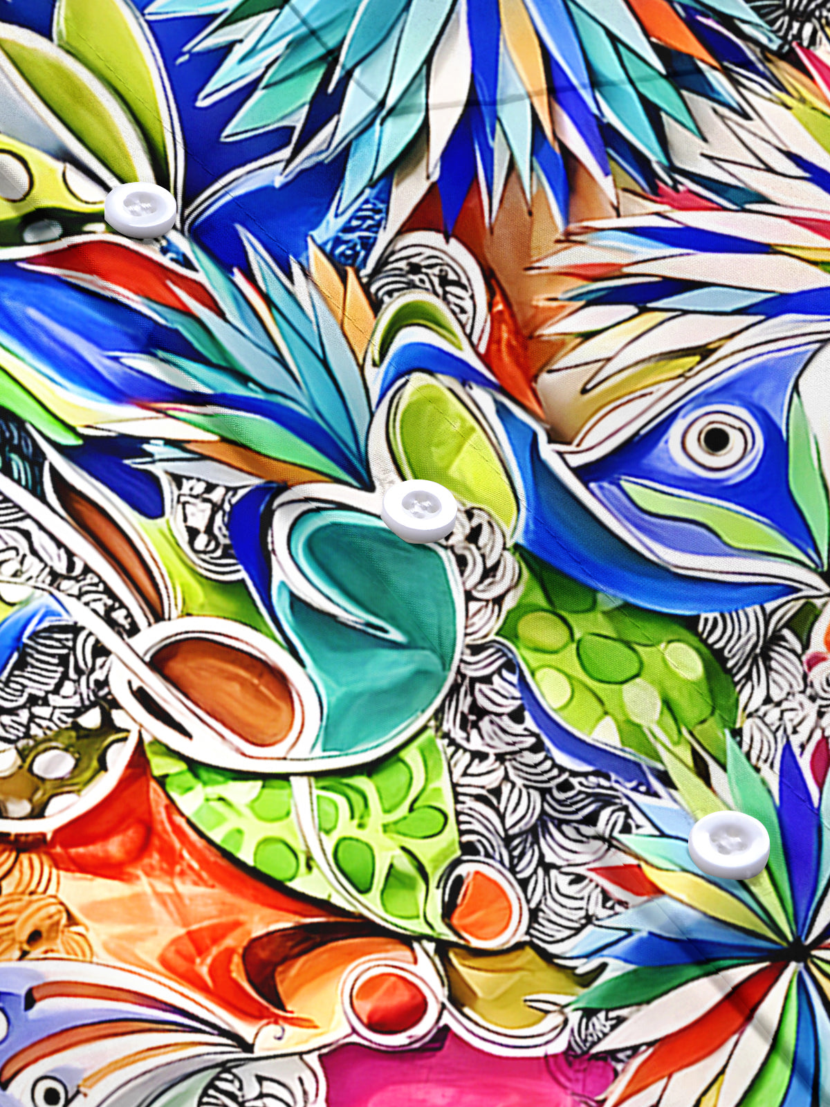 Men's Hawaiian floral short sleeve shirt flat lay