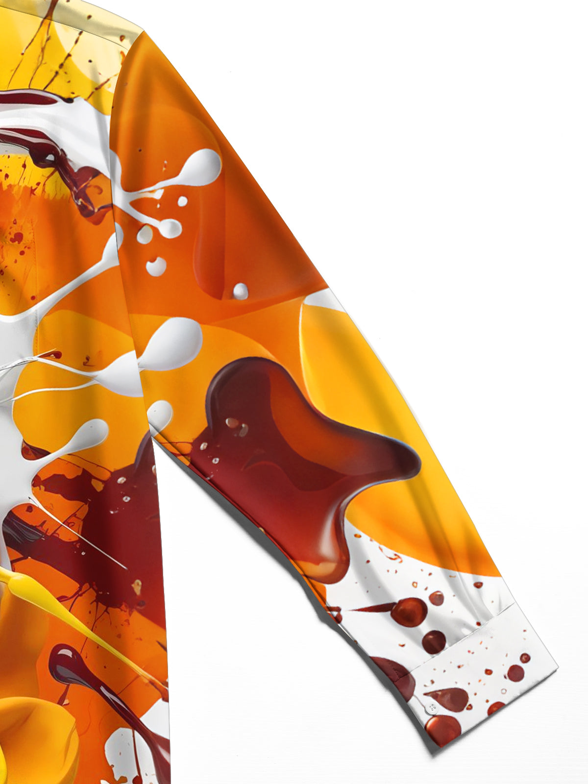 Adaychic Men's Printed Liquid Paint Splatter Print Long Sleeve Shirt with Chest Pocket