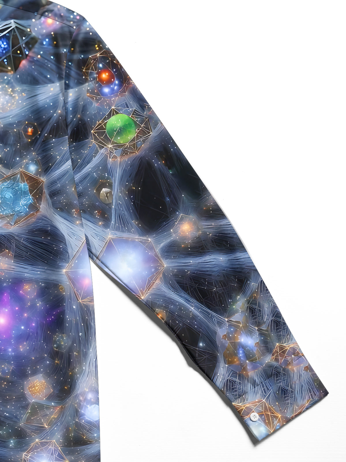 Adaychic Men's Graphic Cosmic Space Nebula Print Long Sleeve Shirt with Chest Pocket