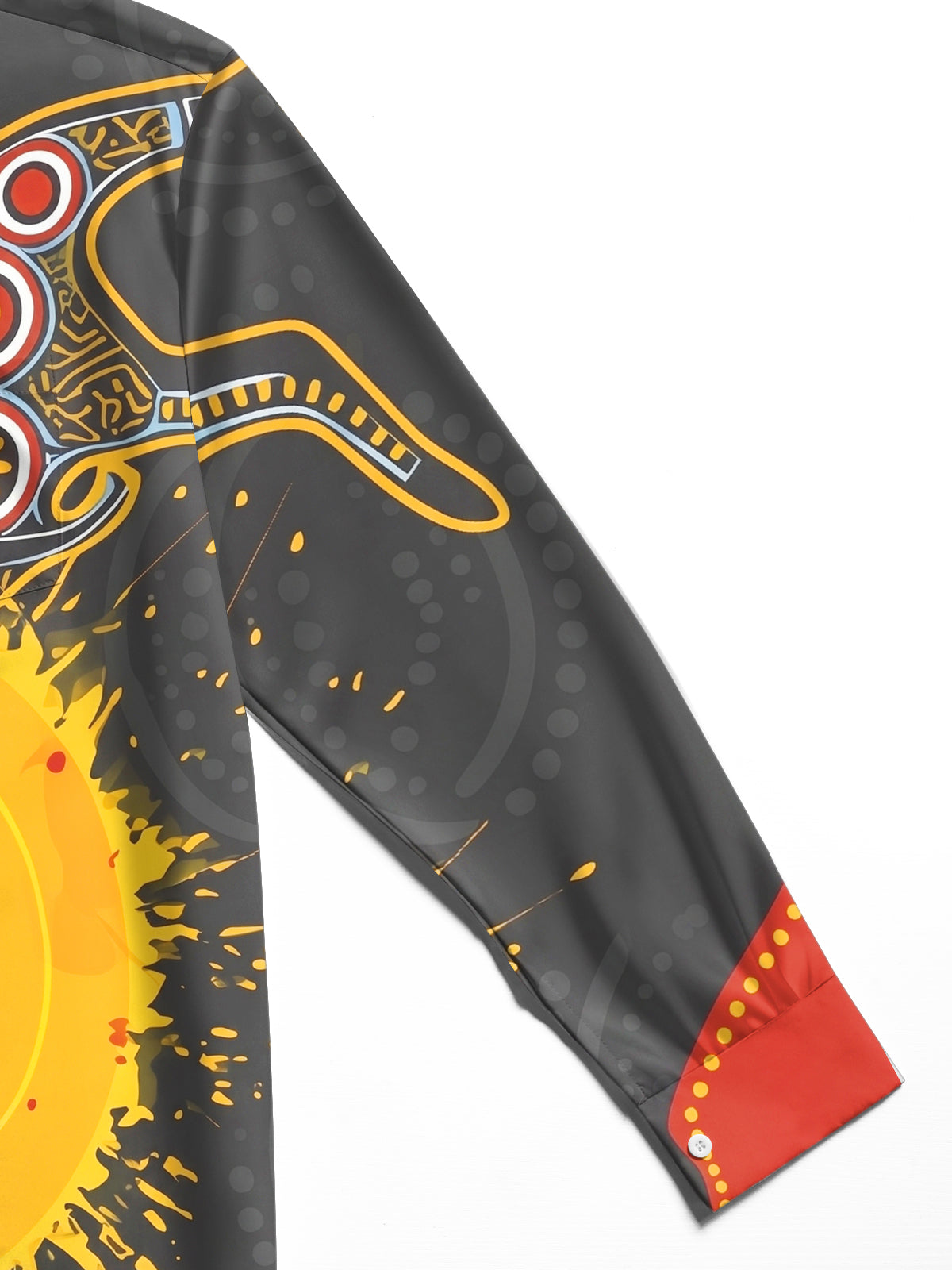 Adaychic Men's Graphic Sun Design Print Long Sleeve Shirt with Chest Pocket