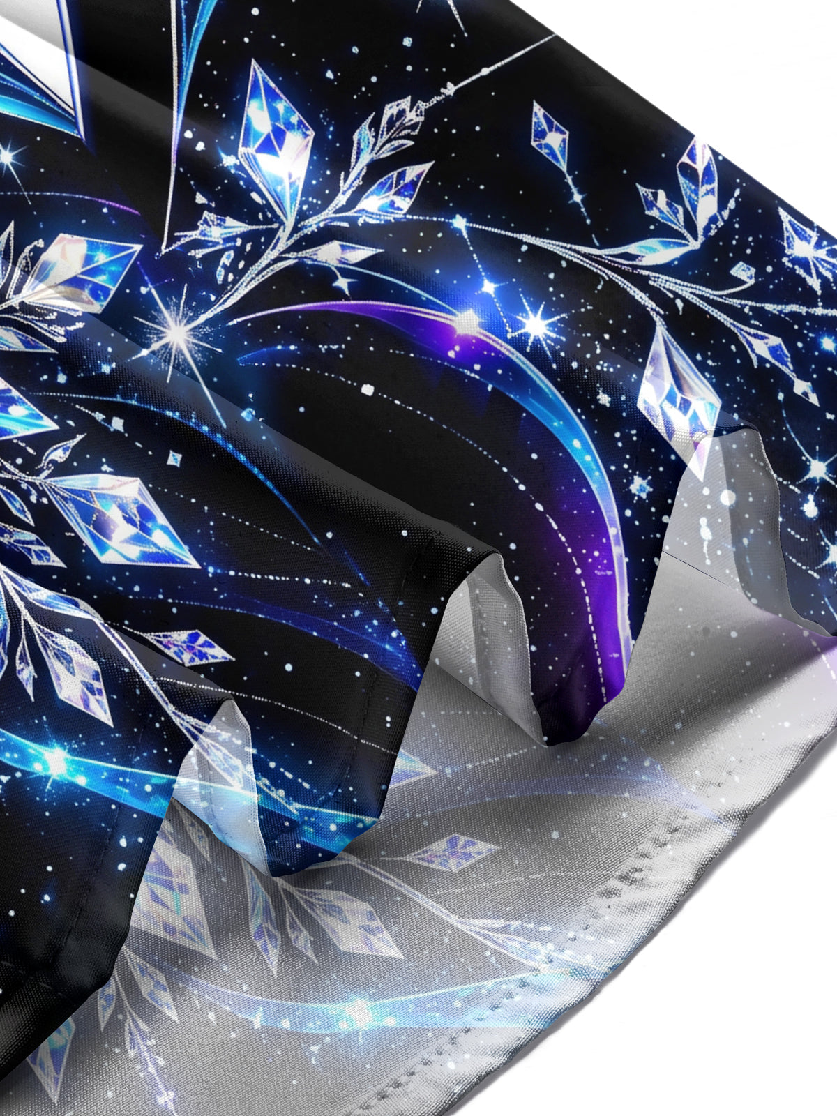 Adaychic Men's Long Sleeve Shirt - Crystal Snowflakes And Geometric Ice Patterns Print with Chest Pocket