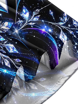 Adaychic Men's Long Sleeve Shirt - Crystal Snowflakes And Geometric Ice Patterns Print with Chest Pocket