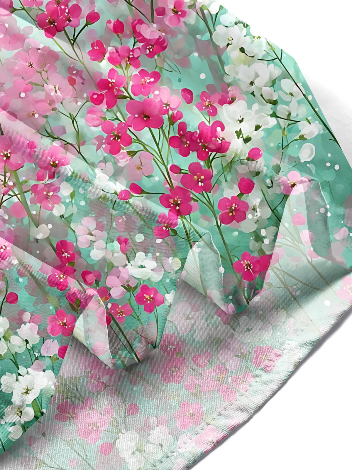 Adaychic Men's Floral Pink Flower Print Floral Pattern Long Sleeve Shirt with Chest Pocket
