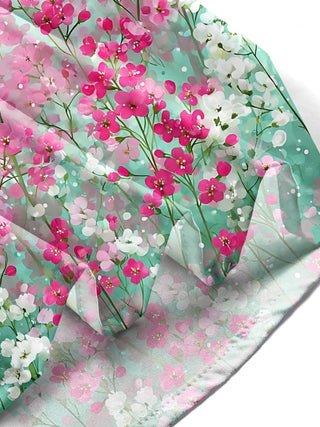 Adaychic Men's Floral Pink Flower Print Floral Pattern Long Sleeve Shirt with Chest Pocket