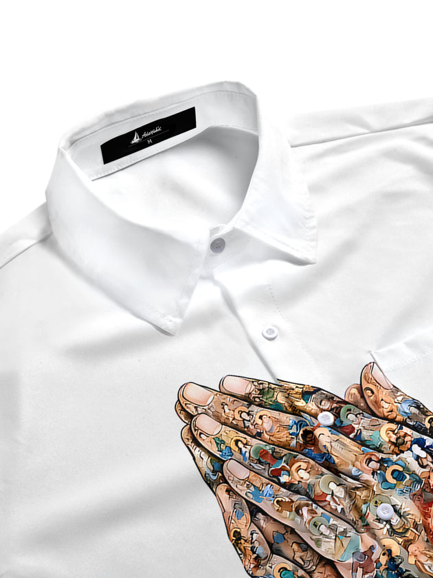 men's short sleeve shirt side view