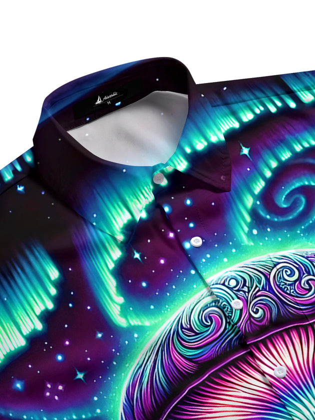 men's nature print shirt side view