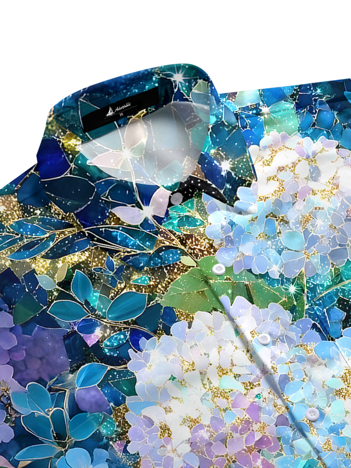 Men's aloha floral print short sleeve shirt side view