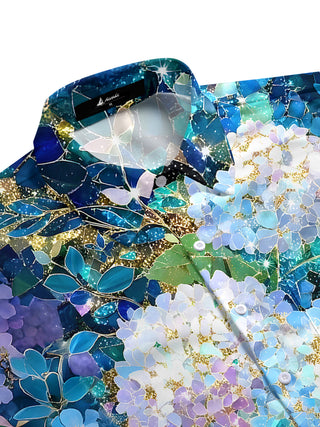 Men's aloha floral print short sleeve shirt side view