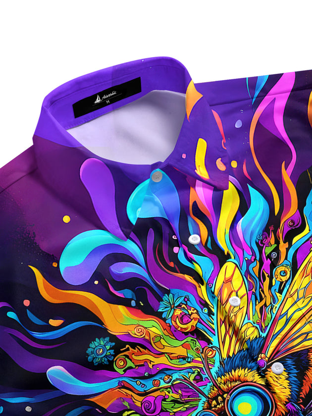 Funny Bees Men's Pocket Short Sleeve Shirts