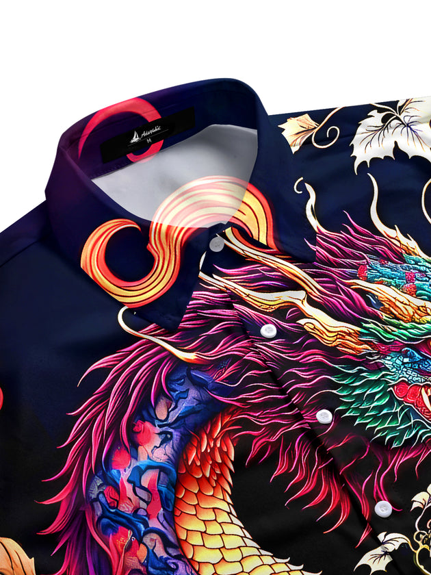 men's Chinese dragon shirt side view