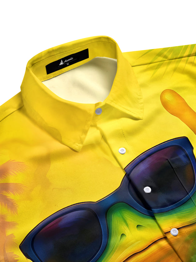 Men's aloha frog pocket shirt half sleeve side view